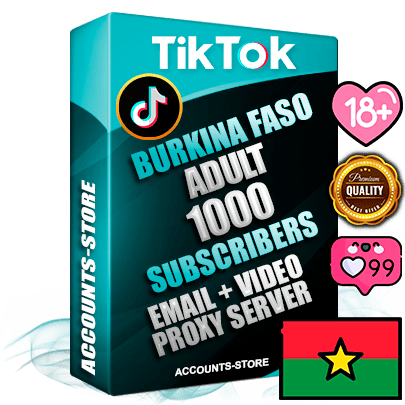 Professional Burkinabè PREMIUM TikTok accounts of manual registration and farming for the ADULT niche with high trust history profile photos and videos — fully themed and optimized for ADULT advertising and promotion — 1000 niche-related live active subscribers 2018–2022 registration years Verified Email (included) + Cookie JSON for secure import and login to the account + User Agent + high-quality content filling (profile photo banner and videos). Fully ready for targeted campaigns and ad launches from any country. Perfectly holds ads without bans. Ideal for any earning schemes affiliate promotions and marketing projects. Quality unlimited IPv4 proxy server included.