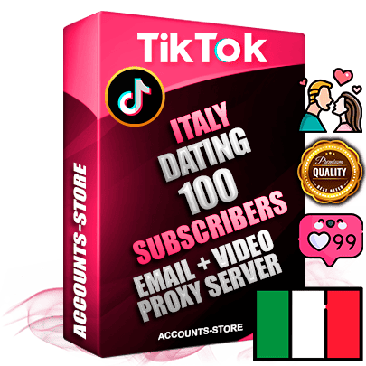 Professional Italian PREMIUM TikTok accounts of manual registration and farming for the DATING niche with high trust history profile photos and videos — fully themed and optimized for DATING advertising and promotion — 100 niche-related live active subscribers 2018–2022 registration years Verified Email (included) + Cookie JSON for secure import and login to the account + User Agent + high-quality content filling (profile photo banner and videos). Fully ready for targeted campaigns and ad launches from any country. Perfectly holds ads without bans. Ideal for any earning schemes affiliate promotions and marketing projects. Quality unlimited IPv4 proxy server included. Professional Italian PREMIUM TikTok accounts of manual registration and farming for the DATING niche with high trust history profile photos and videos — fully themed and optimized for DATING advertising and promotion — 100 niche-related live active subscribers 2018–2022 registration years Verified Email (included) + Cookie JSON for secure import and login to the account + User Agent + high-quality content filling (profile photo banner and videos). Fully ready for targeted campaigns and ad launches from any country. Perfectly holds ads without bans. Ideal for any earning schemes affiliate promotions and marketing projects. Quality unlimited IPv4 proxy server included.