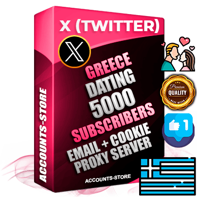Professional Greek PREMIUM X (Twitter) accounts of manual registration and farming for the DATING niche with high trust history photos and tweets — fully themed and optimized for DATING advertising and promotion — 5000 niche-related live active followers 2009–2014 registration year Verified Email (Included) + Cookie JSON for secure import and login to the account + User Agent + High-quality filling (Photo Header Posts). Fully ready for targeted campaigns and ad launches from any country. Perfectly hold ads without bans. Ideal for any earning schemes affiliate promotions and marketing projects. Quality unlimited IPv4 proxy server included. Professional Greek PREMIUM X (Twitter) accounts of manual registration and farming for the DATING niche with high trust history photos and tweets — fully themed and optimized for DATING advertising and promotion — 5000 niche-related live active followers 2009–2014 registration year Verified Email (Included) + Cookie JSON for secure import and login to the account + User Agent + High-quality filling (Photo Header Posts). Fully ready for targeted campaigns and ad launches from any country. Perfectly hold ads without bans. Ideal for any earning schemes affiliate promotions and marketing projects. Quality unlimited IPv4 proxy server included.