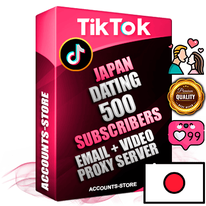 Professional Japanese PREMIUM TikTok accounts of manual registration and farming for the DATING niche with high trust history profile photos and videos — fully themed and optimized for DATING advertising and promotion — 500 niche-related live active subscribers 2018–2022 registration years Verified Email (included) + Cookie JSON for secure import and login to the account + User Agent + high-quality content filling (profile photo banner and videos). Fully ready for targeted campaigns and ad launches from any country. Perfectly holds ads without bans. Ideal for any earning schemes affiliate promotions and marketing projects. Quality unlimited IPv4 proxy server included.