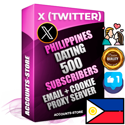 Professional Filipino PREMIUM X (Twitter) accounts of manual registration and farming for the DATING niche with high trust history photos and tweets — fully themed and optimized for DATING advertising and promotion — 500 niche-related live active followers 2009–2014 registration year Verified Email (Included) + Cookie JSON for secure import and login to the account + User Agent + High-quality filling (Photo Header Posts). Fully ready for targeted campaigns and ad launches from any country. Perfectly hold ads without bans. Ideal for any earning schemes affiliate promotions and marketing projects. Quality unlimited IPv4 proxy server included.