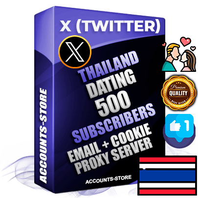 Professional Thai PREMIUM X (Twitter) accounts of manual registration and farming for the DATING niche with high trust history photos and tweets — fully themed and optimized for DATING advertising and promotion — 500 niche-related live active followers 2009–2014 registration year Verified Email (Included) + Cookie JSON for secure import and login to the account + User Agent + High-quality filling (Photo Header Posts). Fully ready for targeted campaigns and ad launches from any country. Perfectly hold ads without bans. Ideal for any earning schemes affiliate promotions and marketing projects. Quality unlimited IPv4 proxy server included. Professional Thai PREMIUM X (Twitter) accounts of manual registration and farming for the DATING niche with high trust history photos and tweets — fully themed and optimized for DATING advertising and promotion — 500 niche-related live active followers 2009–2014 registration year Verified Email (Included) + Cookie JSON for secure import and login to the account + User Agent + High-quality filling (Photo Header Posts). Fully ready for targeted campaigns and ad launches from any country. Perfectly hold ads without bans. Ideal for any earning schemes affiliate promotions and marketing projects. Quality unlimited IPv4 proxy server included.