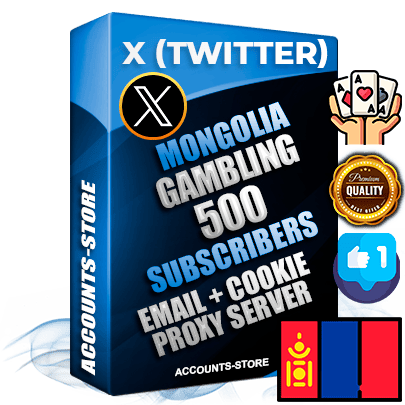 Professional Mongolian PREMIUM X (Twitter) accounts of manual registration and farming for the GAMBLING niche with high trust history photos and tweets — fully themed and optimized for GAMBLING advertising and promotion — 500 niche-related live active followers 2009–2014 registration year Verified Email (Included) + Cookie JSON for secure import and login to the account + User Agent + High-quality filling (Photo Header Posts). Fully ready for targeted campaigns and ad launches from any country. Perfectly hold ads without bans. Ideal for any earning schemes affiliate promotions and marketing projects. Quality unlimited IPv4 proxy server included.