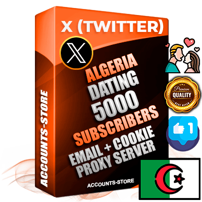 Professional Algerian PREMIUM X (Twitter) accounts of manual registration and farming for the DATING niche with high trust history photos and tweets — fully themed and optimized for DATING advertising and promotion — 5000 niche-related live active followers 2009–2014 registration year Verified Email (Included) + Cookie JSON for secure import and login to the account + User Agent + High-quality filling (Photo Header Posts). Fully ready for targeted campaigns and ad launches from any country. Perfectly hold ads without bans. Ideal for any earning schemes affiliate promotions and marketing projects. Quality unlimited IPv4 proxy server included. Professional Algerian PREMIUM X (Twitter) accounts of manual registration and farming for the DATING niche with high trust history photos and tweets — fully themed and optimized for DATING advertising and promotion — 5000 niche-related live active followers 2009–2014 registration year Verified Email (Included) + Cookie JSON for secure import and login to the account + User Agent + High-quality filling (Photo Header Posts). Fully ready for targeted campaigns and ad launches from any country. Perfectly hold ads without bans. Ideal for any earning schemes affiliate promotions and marketing projects. Quality unlimited IPv4 proxy server included.