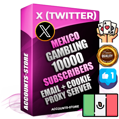 Professional Mexican PREMIUM X (Twitter) accounts of manual registration and farming for the GAMBLING niche with high trust history photos and tweets — fully themed and optimized for GAMBLING advertising and promotion — 10000 niche-related live active followers 2009–2014 registration year Verified Email (Included) + Cookie JSON for secure import and login to the account + User Agent + High-quality filling (Photo Header Posts). Fully ready for targeted campaigns and ad launches from any country. Perfectly hold ads without bans. Ideal for any earning schemes affiliate promotions and marketing projects. Quality unlimited IPv4 proxy server included.