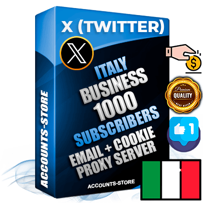 Professional Italian PREMIUM X (Twitter) accounts of manual registration and farming for the FINANCE & BUSINESS niche with high trust history photos and tweets — fully themed and optimized for FINANCE & BUSINESS advertising and promotion — 1000 niche-related live active followers 2009–2014 registration year Verified Email (Included) + Cookie JSON for secure import and login to the account + User Agent + High-quality filling (Photo Header Posts). Fully ready for targeted campaigns and ad launches from any country. Perfectly hold ads without bans. Ideal for any earning schemes affiliate promotions and marketing projects. Quality unlimited IPv4 proxy server included.