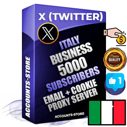 Professional Italian PREMIUM X (Twitter) accounts of manual registration and farming for the FINANCE & BUSINESS niche with high trust history photos and tweets — fully themed and optimized for FINANCE & BUSINESS advertising and promotion — 5000 niche-related live active followers 2009–2014 registration year Verified Email (Included) + Cookie JSON for secure import and login to the account + User Agent + High-quality filling (Photo Header Posts). Fully ready for targeted campaigns and ad launches from any country. Perfectly hold ads without bans. Ideal for any earning schemes affiliate promotions and marketing projects. Quality unlimited IPv4 proxy server included.