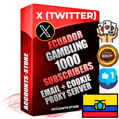 Professional Ecuadorian PREMIUM X (Twitter) accounts of manual registration and farming for the GAMBLING niche with high trust history photos and tweets — fully themed and optimized for GAMBLING advertising and promotion — 1000 niche-related live active followers 2009–2014 registration year Verified Email (Included) + Cookie JSON for secure import and login to the account + User Agent + High-quality filling (Photo Header Posts). Fully ready for targeted campaigns and ad launches from any country. Perfectly hold ads without bans. Ideal for any earning schemes affiliate promotions and marketing projects. Quality unlimited IPv4 proxy server included. Professional Ecuadorian PREMIUM X (Twitter) accounts of manual registration and farming for the GAMBLING niche with high trust history photos and tweets — fully themed and optimized for GAMBLING advertising and promotion — 1000 niche-related live active followers 2009–2014 registration year Verified Email (Included) + Cookie JSON for secure import and login to the account + User Agent + High-quality filling (Photo Header Posts). Fully ready for targeted campaigns and ad launches from any country. Perfectly hold ads without bans. Ideal for any earning schemes affiliate promotions and marketing projects. Quality unlimited IPv4 proxy server included.