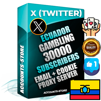 Professional Ecuadorian PREMIUM X (Twitter) accounts of manual registration and farming for the GAMBLING niche with high trust history photos and tweets — fully themed and optimized for GAMBLING advertising and promotion — 30000 niche-related live active followers 2009–2014 registration year Verified Email (Included) + Cookie JSON for secure import and login to the account + User Agent + High-quality filling (Photo Header Posts). Fully ready for targeted campaigns and ad launches from any country. Perfectly hold ads without bans. Ideal for any earning schemes affiliate promotions and marketing projects. Quality unlimited IPv4 proxy server included. Professional Ecuadorian PREMIUM X (Twitter) accounts of manual registration and farming for the GAMBLING niche with high trust history photos and tweets — fully themed and optimized for GAMBLING advertising and promotion — 30000 niche-related live active followers 2009–2014 registration year Verified Email (Included) + Cookie JSON for secure import and login to the account + User Agent + High-quality filling (Photo Header Posts). Fully ready for targeted campaigns and ad launches from any country. Perfectly hold ads without bans. Ideal for any earning schemes affiliate promotions and marketing projects. Quality unlimited IPv4 proxy server included.