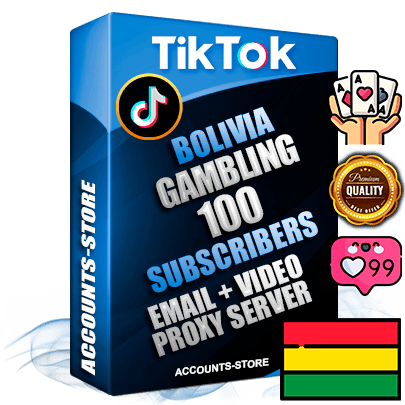 Professional Bolivian PREMIUM TikTok accounts of manual registration and farming for the GAMBLING niche with high trust history profile photos and videos — fully themed and optimized for GAMBLING advertising and promotion — 100 niche-related live active subscribers 2018–2022 registration years Verified Email (included) + Cookie JSON for secure import and login to the account + User Agent + high-quality content filling (profile photo banner and videos). Fully ready for targeted campaigns and ad launches from any country. Perfectly holds ads without bans. Ideal for any earning schemes affiliate promotions and marketing projects. Quality unlimited IPv4 proxy server included.