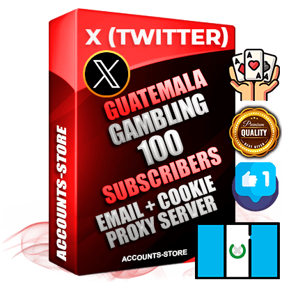 Professional Guatemalan PREMIUM X (Twitter) accounts of manual registration and farming for the GAMBLING niche with high trust history photos and tweets — fully themed and optimized for GAMBLING advertising and promotion — 100 niche-related live active followers 2009–2014 registration year Verified Email (Included) + Cookie JSON for secure import and login to the account + User Agent + High-quality filling (Photo Header Posts). Fully ready for targeted campaigns and ad launches from any country. Perfectly hold ads without bans. Ideal for any earning schemes affiliate promotions and marketing projects. Quality unlimited IPv4 proxy server included.