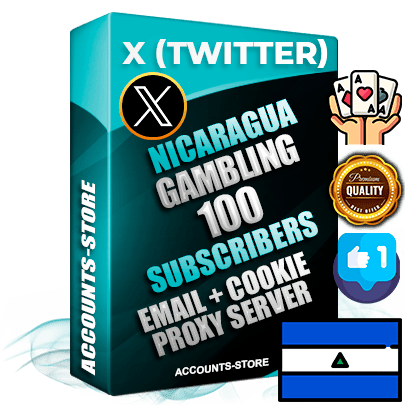 Professional Nicaraguan PREMIUM X (Twitter) accounts of manual registration and farming for the GAMBLING niche with high trust history photos and tweets — fully themed and optimized for GAMBLING advertising and promotion — 100 niche-related live active followers 2009–2014 registration year Verified Email (Included) + Cookie JSON for secure import and login to the account + User Agent + High-quality filling (Photo Header Posts). Fully ready for targeted campaigns and ad launches from any country. Perfectly hold ads without bans. Ideal for any earning schemes affiliate promotions and marketing projects. Quality unlimited IPv4 proxy server included.