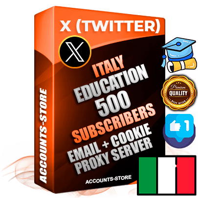 Professional Italian PREMIUM X (Twitter) accounts of manual registration and farming for the EDUCATION niche with high trust history photos and tweets — fully themed and optimized for EDUCATION advertising and promotion — 500 niche-related live active followers 2009–2014 registration year Verified Email (Included) + Cookie JSON for secure import and login to the account + User Agent + High-quality filling (Photo Header Posts). Fully ready for targeted campaigns and ad launches from any country. Perfectly hold ads without bans. Ideal for any earning schemes affiliate promotions and marketing projects. Quality unlimited IPv4 proxy server included.