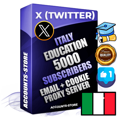 Professional Italian PREMIUM X (Twitter) accounts of manual registration and farming for the EDUCATION niche with high trust history photos and tweets — fully themed and optimized for EDUCATION advertising and promotion — 5000 niche-related live active followers 2009–2014 registration year Verified Email (Included) + Cookie JSON for secure import and login to the account + User Agent + High-quality filling (Photo Header Posts). Fully ready for targeted campaigns and ad launches from any country. Perfectly hold ads without bans. Ideal for any earning schemes affiliate promotions and marketing projects. Quality unlimited IPv4 proxy server included.