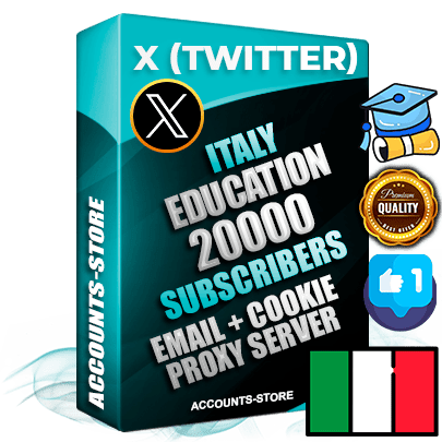 Professional Italian PREMIUM X (Twitter) accounts of manual registration and farming for the EDUCATION niche with high trust history photos and tweets — fully themed and optimized for EDUCATION advertising and promotion — 20000 niche-related live active followers 2009–2014 registration year Verified Email (Included) + Cookie JSON for secure import and login to the account + User Agent + High-quality filling (Photo Header Posts). Fully ready for targeted campaigns and ad launches from any country. Perfectly hold ads without bans. Ideal for any earning schemes affiliate promotions and marketing projects. Quality unlimited IPv4 proxy server included.