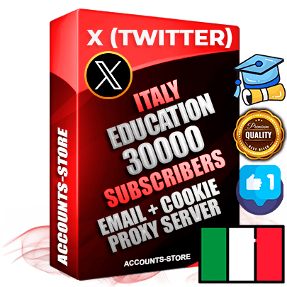 Professional Italian PREMIUM X (Twitter) accounts of manual registration and farming for the EDUCATION niche with high trust history photos and tweets — fully themed and optimized for EDUCATION advertising and promotion — 30000 niche-related live active followers 2009–2014 registration year Verified Email (Included) + Cookie JSON for secure import and login to the account + User Agent + High-quality filling (Photo Header Posts). Fully ready for targeted campaigns and ad launches from any country. Perfectly hold ads without bans. Ideal for any earning schemes affiliate promotions and marketing projects. Quality unlimited IPv4 proxy server included.