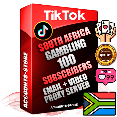 Professional South African PREMIUM TikTok accounts of manual registration and farming for the GAMBLING niche with high trust history profile photos and videos — fully themed and optimized for GAMBLING advertising and promotion — 100 niche-related live active subscribers 2018–2022 registration years Verified Email (included) + Cookie JSON for secure import and login to the account + User Agent + high-quality content filling (profile photo banner and videos). Fully ready for targeted campaigns and ad launches from any country. Perfectly holds ads without bans. Ideal for any earning schemes affiliate promotions and marketing projects. Quality unlimited IPv4 proxy server included.