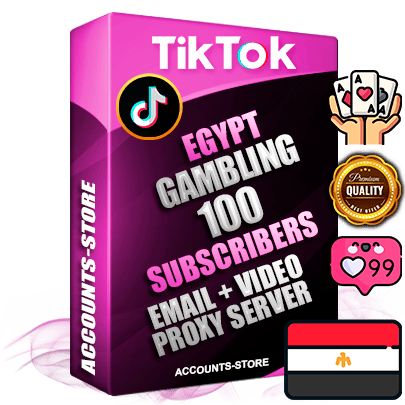 Professional Egyptian PREMIUM TikTok accounts of manual registration and farming for the GAMBLING niche with high trust history profile photos and videos — fully themed and optimized for GAMBLING advertising and promotion — 100 niche-related live active subscribers 2018–2022 registration years Verified Email (included) + Cookie JSON for secure import and login to the account + User Agent + high-quality content filling (profile photo banner and videos). Fully ready for targeted campaigns and ad launches from any country. Perfectly holds ads without bans. Ideal for any earning schemes affiliate promotions and marketing projects. Quality unlimited IPv4 proxy server included.