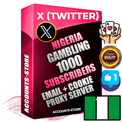 Professional Nigerian PREMIUM X (Twitter) accounts of manual registration and farming for the GAMBLING niche with high trust history photos and tweets — fully themed and optimized for GAMBLING advertising and promotion — 1000 niche-related live active followers 2009–2014 registration year Verified Email (Included) + Cookie JSON for secure import and login to the account + User Agent + High-quality filling (Photo Header Posts). Fully ready for targeted campaigns and ad launches from any country. Perfectly hold ads without bans. Ideal for any earning schemes affiliate promotions and marketing projects. Quality unlimited IPv4 proxy server included. Professional Nigerian PREMIUM X (Twitter) accounts of manual registration and farming for the GAMBLING niche with high trust history photos and tweets — fully themed and optimized for GAMBLING advertising and promotion — 1000 niche-related live active followers 2009–2014 registration year Verified Email (Included) + Cookie JSON for secure import and login to the account + User Agent + High-quality filling (Photo Header Posts). Fully ready for targeted campaigns and ad launches from any country. Perfectly hold ads without bans. Ideal for any earning schemes affiliate promotions and marketing projects. Quality unlimited IPv4 proxy server included.