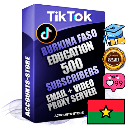 Professional Burkinabè PREMIUM TikTok accounts of manual registration and farming for the EDUCATION niche with high trust history profile photos and videos — fully themed and optimized for EDUCATION advertising and promotion — 500 niche-related live active subscribers 2018–2022 registration years Verified Email (included) + Cookie JSON for secure import and login to the account + User Agent + high-quality content filling (profile photo banner and videos). Fully ready for targeted campaigns and ad launches from any country. Perfectly holds ads without bans. Ideal for any earning schemes affiliate promotions and marketing projects. Quality unlimited IPv4 proxy server included. Professional Burkinabè PREMIUM TikTok accounts of manual registration and farming for the EDUCATION niche with high trust history profile photos and videos — fully themed and optimized for EDUCATION advertising and promotion — 500 niche-related live active subscribers 2018–2022 registration years Verified Email (included) + Cookie JSON for secure import and login to the account + User Agent + high-quality content filling (profile photo banner and videos). Fully ready for targeted campaigns and ad launches from any country. Perfectly holds ads without bans. Ideal for any earning schemes affiliate promotions and marketing projects. Quality unlimited IPv4 proxy server included.