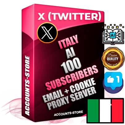 Professional Italian PREMIUM X (Twitter) accounts of manual registration and farming for the ARTIFICIAL INTELLIGENCE niche with high trust history photos and tweets — fully themed and optimized for ARTIFICIAL INTELLIGENCE advertising and promotion — 100 niche-related live active followers 2009–2014 registration year Verified Email (Included) + Cookie JSON for secure import and login to the account + User Agent + High-quality filling (Photo Header Posts). Fully ready for targeted campaigns and ad launches from any country. Perfectly hold ads without bans. Ideal for any earning schemes affiliate promotions and marketing projects. Quality unlimited IPv4 proxy server included.