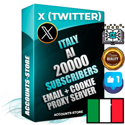 Professional Italian PREMIUM X (Twitter) accounts of manual registration and farming for the ARTIFICIAL INTELLIGENCE niche with high trust history photos and tweets — fully themed and optimized for ARTIFICIAL INTELLIGENCE advertising and promotion — 20000 niche-related live active followers 2009–2014 registration year Verified Email (Included) + Cookie JSON for secure import and login to the account + User Agent + High-quality filling (Photo Header Posts). Fully ready for targeted campaigns and ad launches from any country. Perfectly hold ads without bans. Ideal for any earning schemes affiliate promotions and marketing projects. Quality unlimited IPv4 proxy server included.