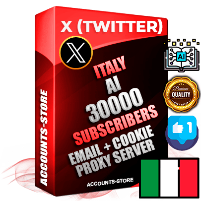 Professional Italian PREMIUM X (Twitter) accounts of manual registration and farming for the ARTIFICIAL INTELLIGENCE niche with high trust history photos and tweets — fully themed and optimized for ARTIFICIAL INTELLIGENCE advertising and promotion — 30000 niche-related live active followers 2009–2014 registration year Verified Email (Included) + Cookie JSON for secure import and login to the account + User Agent + High-quality filling (Photo Header Posts). Fully ready for targeted campaigns and ad launches from any country. Perfectly hold ads without bans. Ideal for any earning schemes affiliate promotions and marketing projects. Quality unlimited IPv4 proxy server included.