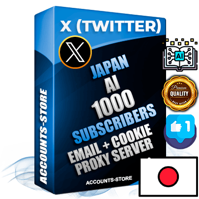 Professional Japanese PREMIUM X (Twitter) accounts of manual registration and farming for the ARTIFICIAL INTELLIGENCE niche with high trust history photos and tweets — fully themed and optimized for ARTIFICIAL INTELLIGENCE advertising and promotion — 1000 niche-related live active followers 2009–2014 registration year Verified Email (Included) + Cookie JSON for secure import and login to the account + User Agent + High-quality filling (Photo Header Posts). Fully ready for targeted campaigns and ad launches from any country. Perfectly hold ads without bans. Ideal for any earning schemes affiliate promotions and marketing projects. Quality unlimited IPv4 proxy server included.