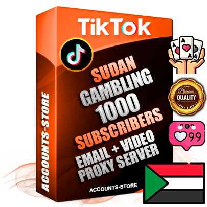 Professional Sudanese PREMIUM TikTok accounts of manual registration and farming for the GAMBLING niche with high trust history profile photos and videos — fully themed and optimized for GAMBLING advertising and promotion — 1000 niche-related live active subscribers 2018–2022 registration years Verified Email (included) + Cookie JSON for secure import and login to the account + User Agent + high-quality content filling (profile photo banner and videos). Fully ready for targeted campaigns and ad launches from any country. Perfectly holds ads without bans. Ideal for any earning schemes affiliate promotions and marketing projects. Quality unlimited IPv4 proxy server included. Professional Sudanese PREMIUM TikTok accounts of manual registration and farming for the GAMBLING niche with high trust history profile photos and videos — fully themed and optimized for GAMBLING advertising and promotion — 1000 niche-related live active subscribers 2018–2022 registration years Verified Email (included) + Cookie JSON for secure import and login to the account + User Agent + high-quality content filling (profile photo banner and videos). Fully ready for targeted campaigns and ad launches from any country. Perfectly holds ads without bans. Ideal for any earning schemes affiliate promotions and marketing projects. Quality unlimited IPv4 proxy server included.