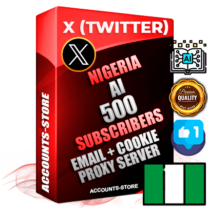 Professional Nigerian PREMIUM X (Twitter) accounts of manual registration and farming for the ARTIFICIAL INTELLIGENCE niche with high trust history photos and tweets — fully themed and optimized for ARTIFICIAL INTELLIGENCE advertising and promotion — 500 niche-related live active followers 2009–2014 registration year Verified Email (Included) + Cookie JSON for secure import and login to the account + User Agent + High-quality filling (Photo Header Posts). Fully ready for targeted campaigns and ad launches from any country. Perfectly hold ads without bans. Ideal for any earning schemes affiliate promotions and marketing projects. Quality unlimited IPv4 proxy server included. Professional Nigerian PREMIUM X (Twitter) accounts of manual registration and farming for the ARTIFICIAL INTELLIGENCE niche with high trust history photos and tweets — fully themed and optimized for ARTIFICIAL INTELLIGENCE advertising and promotion — 500 niche-related live active followers 2009–2014 registration year Verified Email (Included) + Cookie JSON for secure import and login to the account + User Agent + High-quality filling (Photo Header Posts). Fully ready for targeted campaigns and ad launches from any country. Perfectly hold ads without bans. Ideal for any earning schemes affiliate promotions and marketing projects. Quality unlimited IPv4 proxy server included.