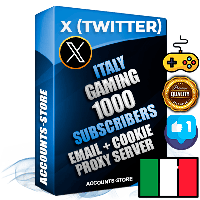Professional Italian PREMIUM X (Twitter) accounts of manual registration and farming for the GAMING niche with high trust history photos and tweets — fully themed and optimized for GAMING advertising and promotion — 1000 niche-related live active followers 2009–2014 registration year Verified Email (Included) + Cookie JSON for secure import and login to the account + User Agent + High-quality filling (Photo Header Posts). Fully ready for targeted campaigns and ad launches from any country. Perfectly hold ads without bans. Ideal for any earning schemes affiliate promotions and marketing projects. Quality unlimited IPv4 proxy server included.