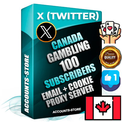 Professional Canadian PREMIUM X (Twitter) accounts of manual registration and farming for the GAMBLING niche with high trust history photos and tweets — fully themed and optimized for GAMBLING advertising and promotion — 100 niche-related live active followers 2009–2014 registration year Verified Email (Included) + Cookie JSON for secure import and login to the account + User Agent + High-quality filling (Photo Header Posts). Fully ready for targeted campaigns and ad launches from any country. Perfectly hold ads without bans. Ideal for any earning schemes affiliate promotions and marketing projects. Quality unlimited IPv4 proxy server included.