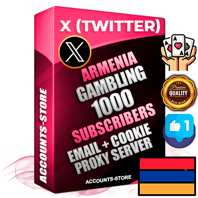 Professional Armenian PREMIUM X (Twitter) accounts of manual registration and farming for the GAMBLING niche with high trust history photos and tweets — fully themed and optimized for GAMBLING advertising and promotion — 1000 niche-related live active followers 2009–2014 registration year Verified Email (Included) + Cookie JSON for secure import and login to the account + User Agent + High-quality filling (Photo Header Posts). Fully ready for targeted campaigns and ad launches from any country. Perfectly hold ads without bans. Ideal for any earning schemes affiliate promotions and marketing projects. Quality unlimited IPv4 proxy server included. Professional Armenian PREMIUM X (Twitter) accounts of manual registration and farming for the GAMBLING niche with high trust history photos and tweets — fully themed and optimized for GAMBLING advertising and promotion — 1000 niche-related live active followers 2009–2014 registration year Verified Email (Included) + Cookie JSON for secure import and login to the account + User Agent + High-quality filling (Photo Header Posts). Fully ready for targeted campaigns and ad launches from any country. Perfectly hold ads without bans. Ideal for any earning schemes affiliate promotions and marketing projects. Quality unlimited IPv4 proxy server included.