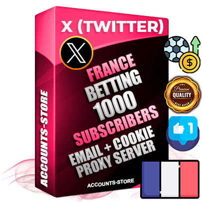 Professional French PREMIUM X (Twitter) accounts of manual registration and farming for the SPORTS BETTING niche with high trust history photos and tweets — fully themed and optimized for SPORTS BETTING advertising and promotion — 1000 niche-related live active followers 2009–2014 registration year Verified Email (Included) + Cookie JSON for secure import and login to the account + User Agent + High-quality filling (Photo Header Posts). Fully ready for targeted campaigns and ad launches from any country. Perfectly hold ads without bans. Ideal for any earning schemes affiliate promotions and marketing projects. Quality unlimited IPv4 proxy server included.