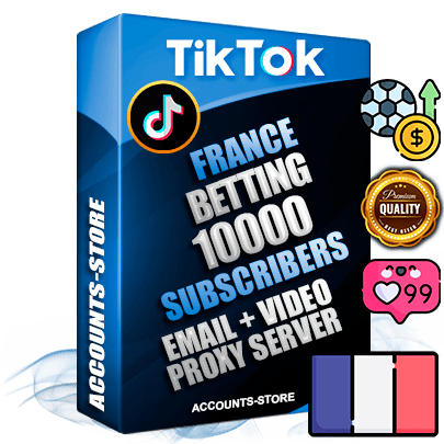 Professional French PREMIUM TikTok accounts of manual registration and farming for the SPORTS BETTING niche with high trust history profile photos and videos — fully themed and optimized for SPORTS BETTING advertising and promotion — 10000 niche-related live active subscribers 2018–2022 registration years Verified Email (included) + Cookie JSON for secure import and login to the account + User Agent + high-quality content filling (profile photo banner and videos). Fully ready for targeted campaigns and ad launches from any country. Perfectly holds ads without bans. Ideal for any earning schemes affiliate promotions and marketing projects. Quality unlimited IPv4 proxy server included.